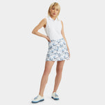 G/Fore Damen Photo Floral Silky Tech Nylon A-Linie Golfskort – Snow