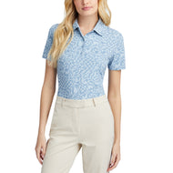 G/Fore Golf-Poloshirt aus verzerrtem Karo-Silky-Tech-Nylon für Damen – Fjord