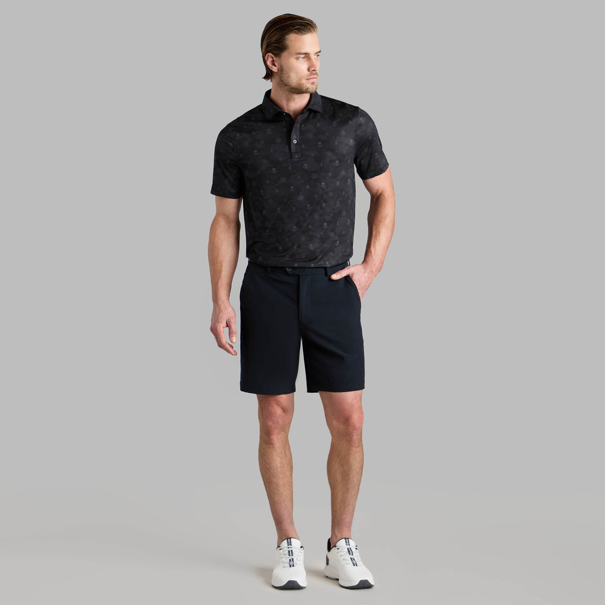 G/Vorder -Ikon -Tech -Jersey -Golfpolo -Shirt - Onyx