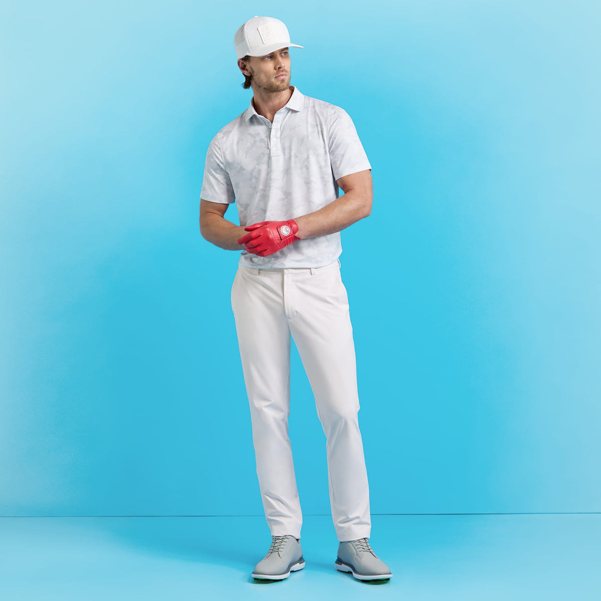 G/Vornikon -Tech -Jersey Golf Polo -Hemd - Schnee