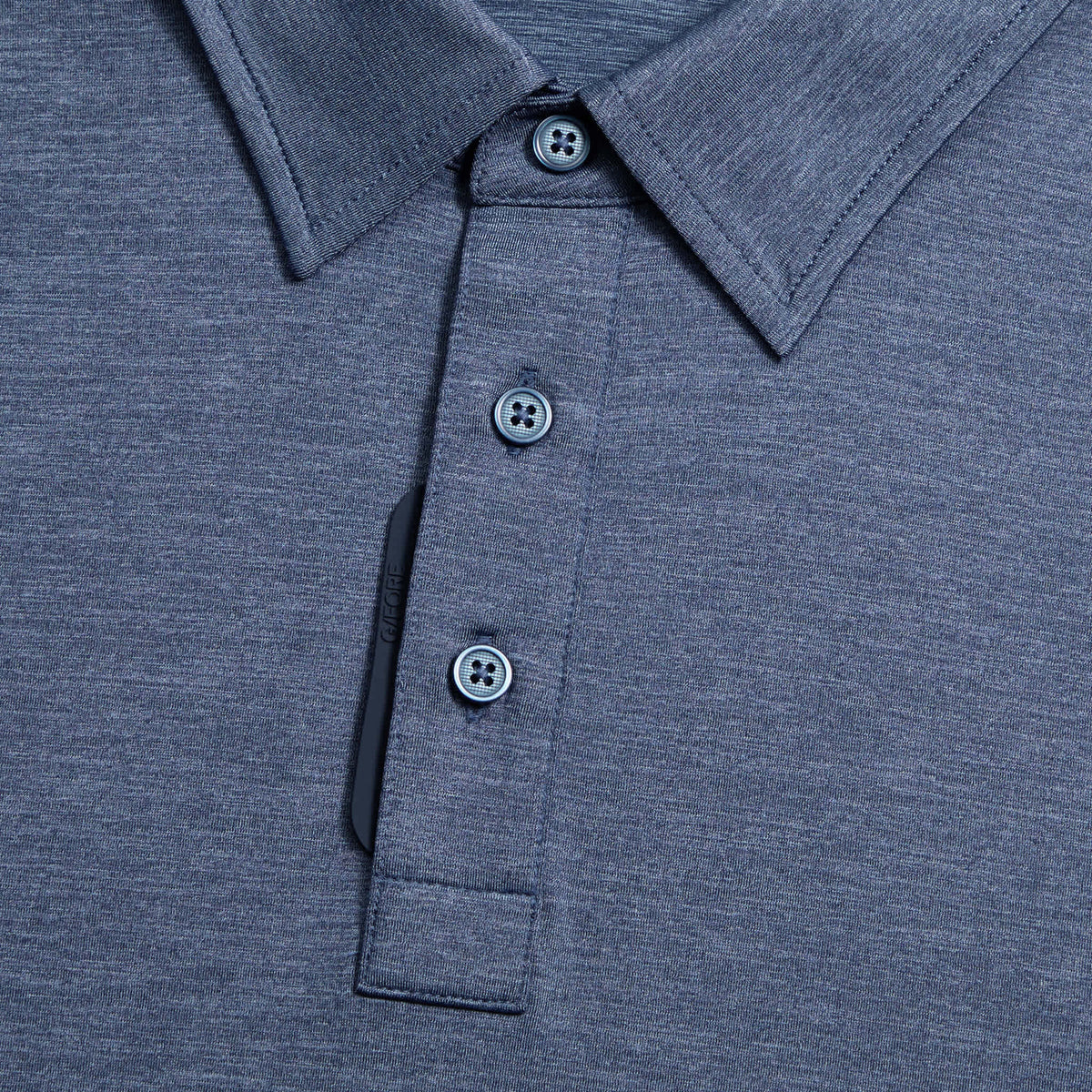 G/Vordere Melange Ice Nylon Golf Polo -Hemd - Twilight Melange