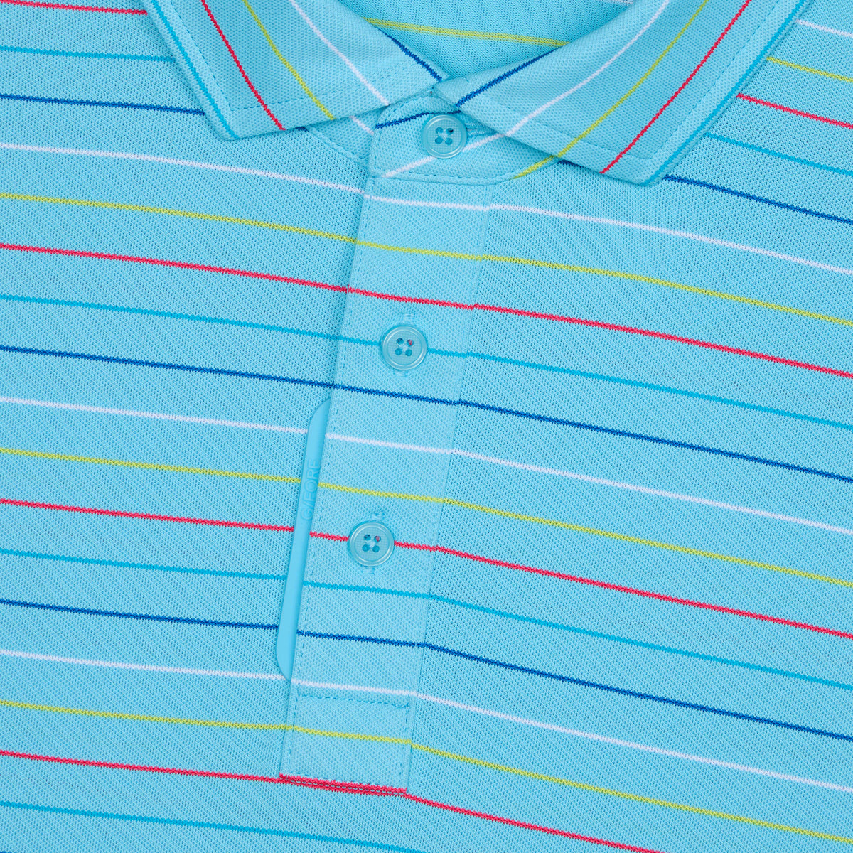 G/Vordere Multi -Streifen -Tech Pique Performance Golf Polo -Hemd - Brise