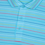 G/Vordere Multi -Streifen -Tech Pique Performance Golf Polo -Hemd - Brise