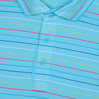 G/Vordere Multi -Streifen -Tech Pique Performance Golf Polo -Hemd - Brise