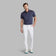 G/Vordere Multi -Streifen -Tech Pique Performance Golf Polo Shirt - Twilight/Lava