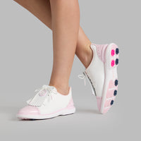 G/Vordere Frauenbroge Cap Toe Kiltie Gallivan2r Golfschuhe - Schnee/Erröten