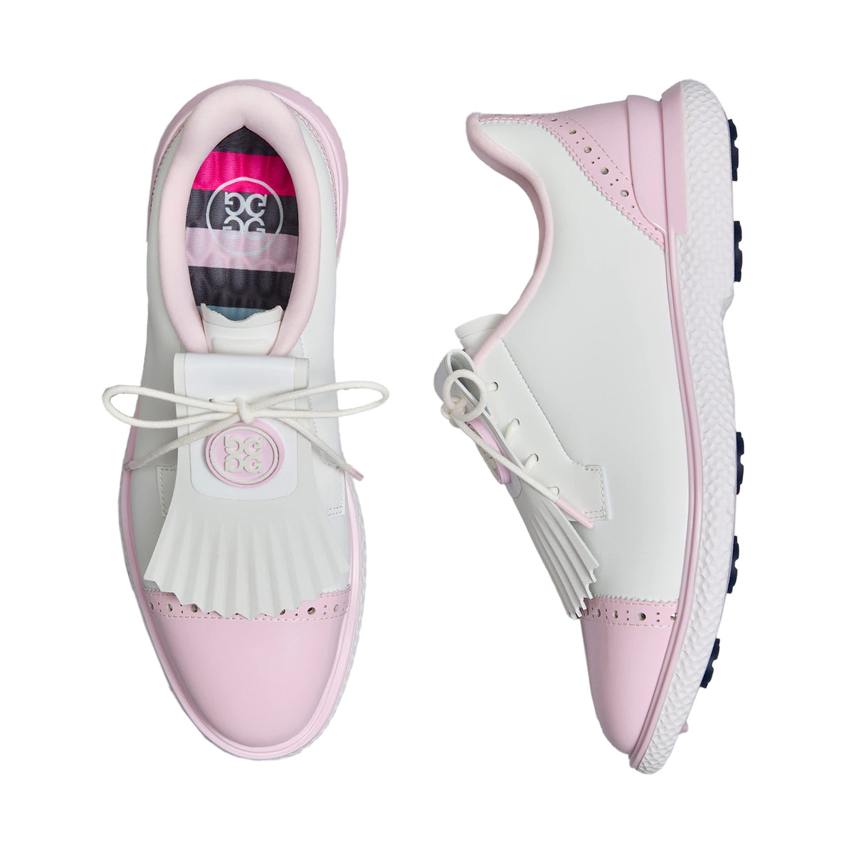 G/Vordere Frauenbroge Cap Toe Kiltie Gallivan2r Golfschuhe - Schnee/Erröten