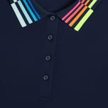 G/Vordere Frauenkontrast Halsband Seidem Tech Langarm Golf Polo -Hemd - Twilight