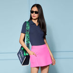 G/Fore Women's Ribbed Tech Nylon Golf Polo Shirt - Twilight