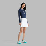 G/Vordere Seides Tech für Frauen 1/4 ZIP Langarm Golf Polo -Hemd - Twilight