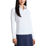 G/Fore Damen Silky Tech Nylon 1/4 Zip Sun Shield Golfpullover – Schnee/Blush