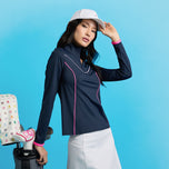 G/Fore Damen-Golfpullover aus Stretch-Nylon mit 1/4-Reißverschluss – Twilight