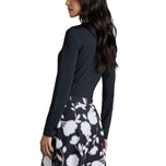 G/Fore Damen Silky Tech 1/4 Zip Langarm-Golfpoloshirt – Onyx