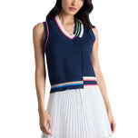 G/vorgezogene Frauen -Streifenpullover Golfweste - Twilight