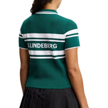 J.Lindeberg Damen Athena Gestricktes Golf-Poloshirt – Forest Biome