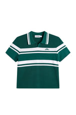 J.Lindeberg Damen Athena Gestricktes Golf-Poloshirt – Forest Biome