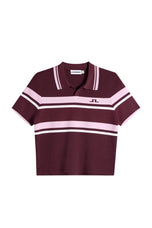 J.Lindeberg 女式 Athena 针织高尔夫 Polo 衫 - 品酒