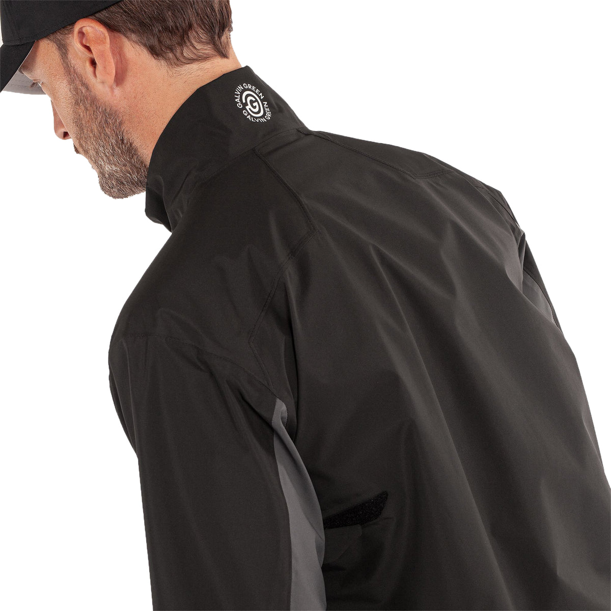 Galvin Green Air wasserdichte Kurzarm Golfjacke - Schwarz/Schmiedete Eisen