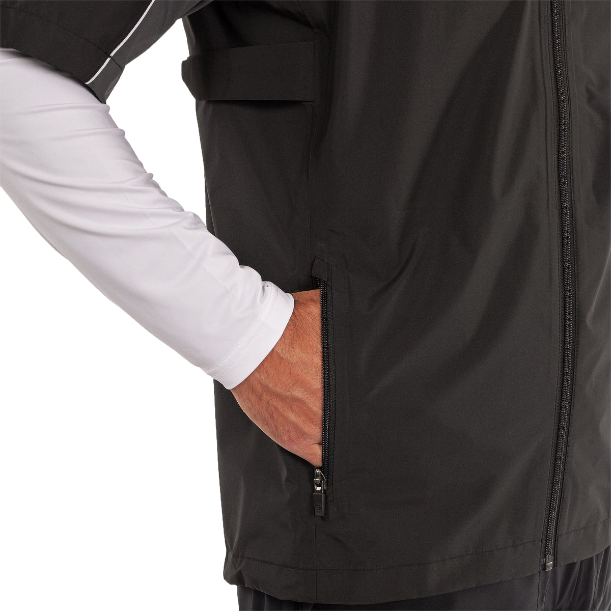 Galvin Green Air wasserdichte Kurzarm Golfjacke - Schwarz/Schmiedete Eisen