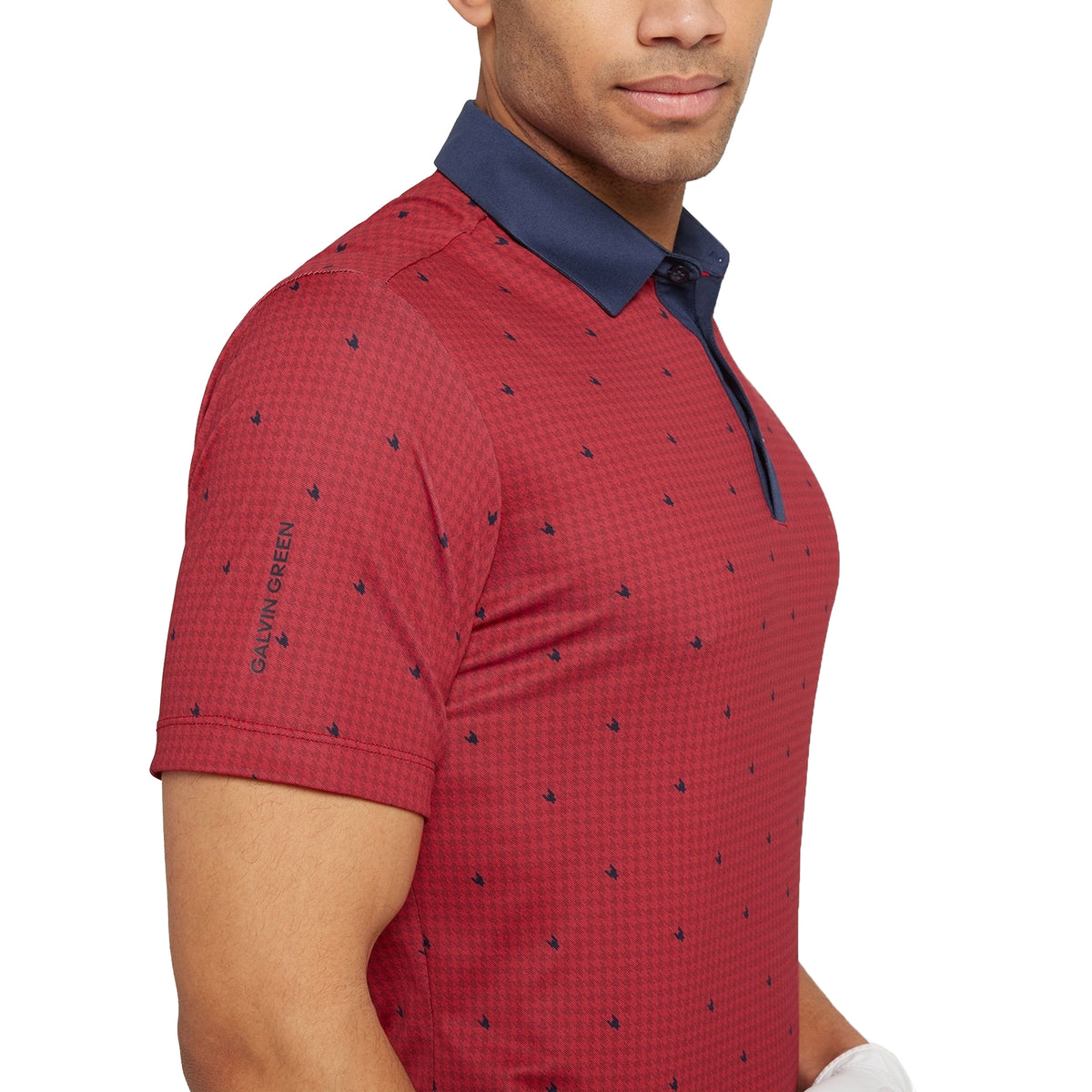 Galvin Green Marley atmungsaktives Golf Polo -Hemd - Rot/Marine
