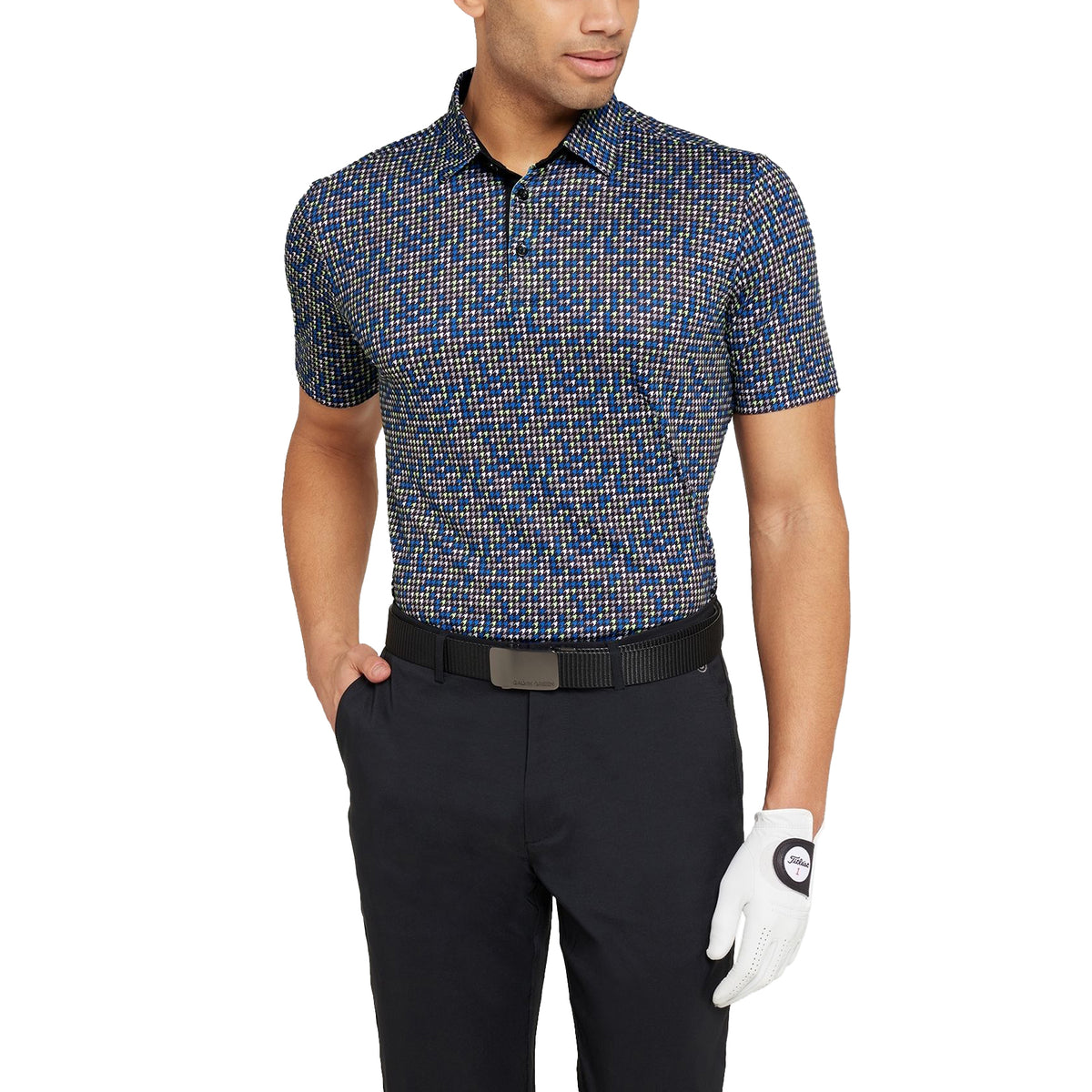 Galvin Green Marlo atmungsaktives Golf Polo -Hemd - Schwarz/Königsblau