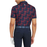 Galvin grüne Meilen atmungsaktives Golf Polo -Hemd - Marine/Rot