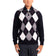 Glenmuir Lauder Viertel Zip Diamond Argyle Baumwollgolfpullover - Marine/ Weiß
