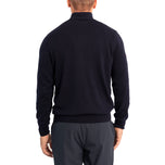 Glenmuir Lauder Viertel Zip Diamond Argyle Baumwollgolfpullover - Marine/ Weiß