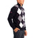 Glenmuir Lauder Viertel Zip Diamond Argyle Baumwollgolfpullover - Marine/ Weiß