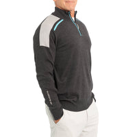 Glenmuir Selkirk Quarter Reißverschluss Rippchen Baumwollgolfpullover - Holzkohlemarmel