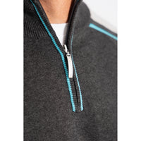 Glenmuir Selkirk Quarter Reißverschluss Rippchen Baumwollgolfpullover - Holzkohlemarmel