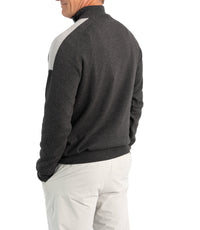 Glenmuir Selkirk Quarter Reißverschluss Rippchen Baumwollgolfpullover - Holzkohlemarmel