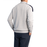 Glenmuir Selkirk Quarter Reißverschluss, gerippte Baumwollgolfpullover - Hellgraue Mergel