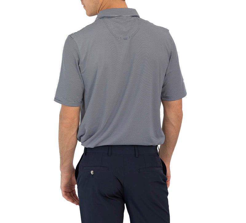 Glenmuir Torrence Micro Stripe Performance Golf Shirt - Marine/ Weiß