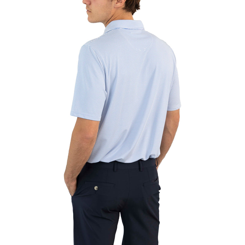 Glenmuir Torrence Micro Stripe Performance Golfhemd - Weiß/ Tahiti