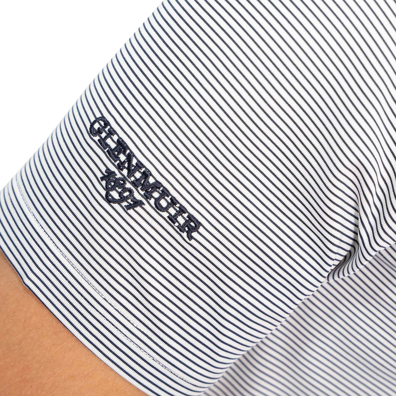 Glenmuir Torrence Micro Stripe Performance Golf Shirt - Weiß/ Marine