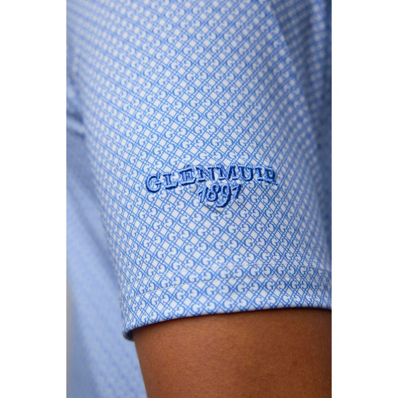 Glenmuir Gullane Performance Polo Golf Shirt - White/ Light Blue