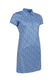 Glenmuir Frauen Victoria 1/4 Zip Performance Golf Polo Kleid - hellblaue Blumen