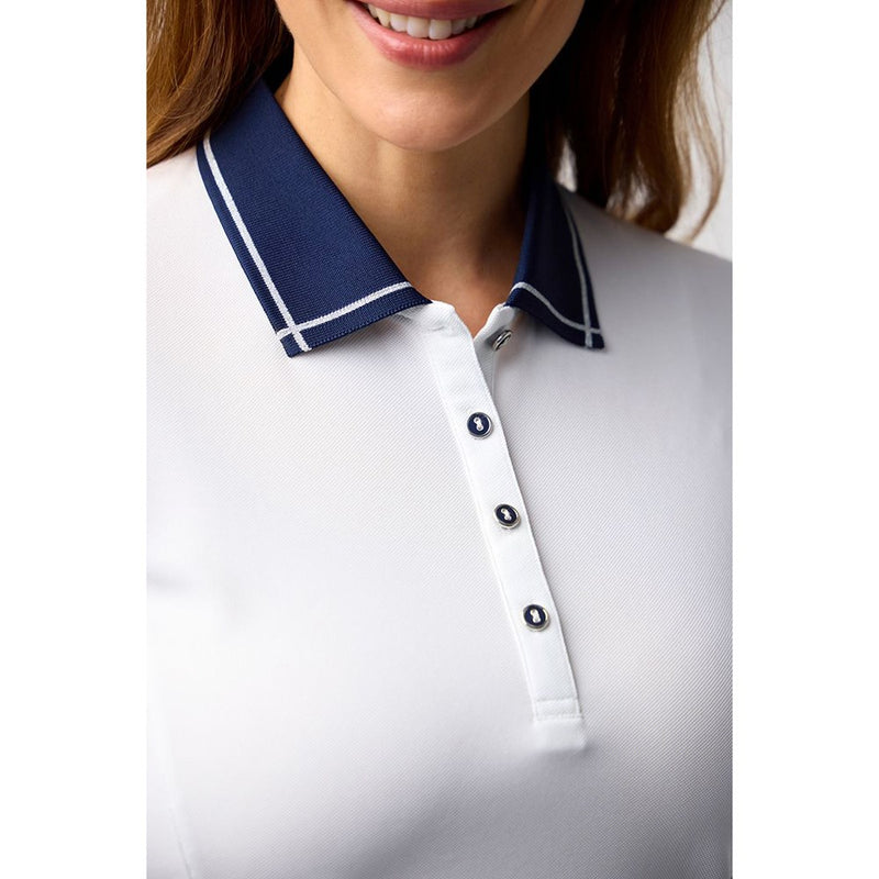 Glenmuir Women's Zara Performance Golf Shirt - White/ Navy