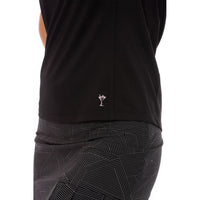 Golftini Damen Kurzarm Rüschen Golf Polo -Hemd - schwarz