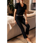 Golftini Damen Stretch Ankle Golfhose – Schwarz/Schwarz