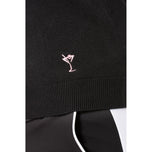 Golftini Damen Stretch-Golfpullover mit V-Ausschnitt – Schwarz