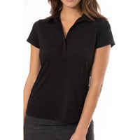 Golftini Damen Kurzarm Rüschen Golf Polo -Hemd - schwarz