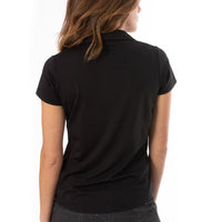 Golftini Damen Kurzarm Rüschen Golf Polo -Hemd - schwarz