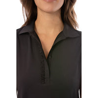 Golftini Damen Kurzarm Rüschen Golf Polo -Hemd - schwarz