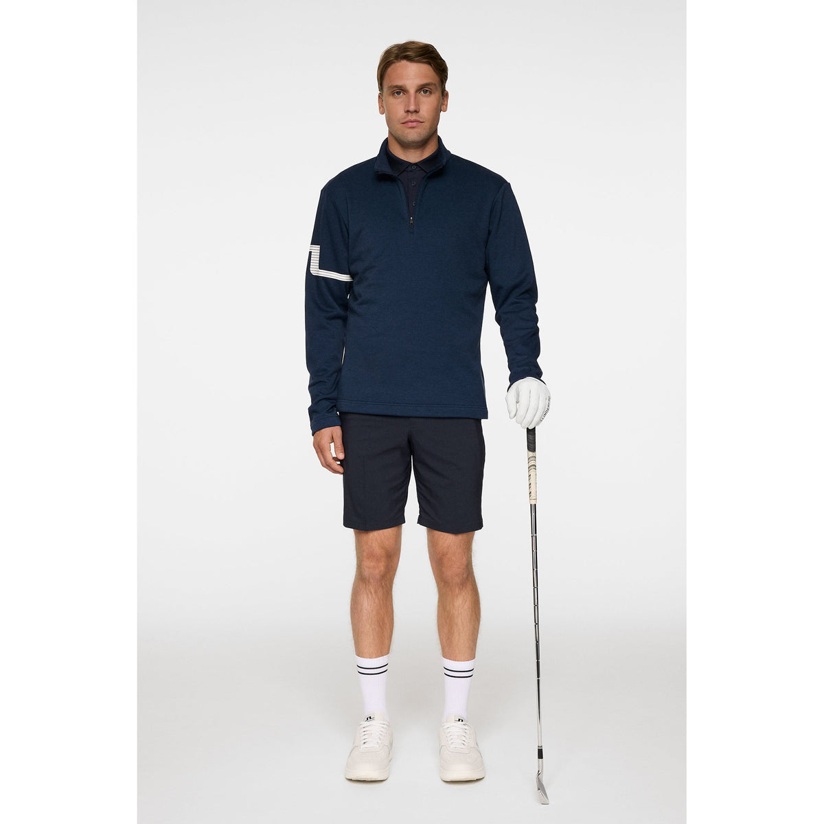 J. Lindeberg Heath Strike Golf Mid -Layer - Navy Melange