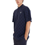 Huffer Check Par Golf Polo Shirt - Marine