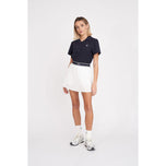 Huffer Birdie Plissee-Golfskort für Damen – Kreide/Marineblau