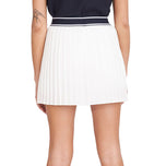 Huffer Birdie Plissee-Golfskort für Damen – Kreide/Marineblau
