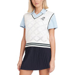 Huffer Women's Diamond Knit Golf Vest - Chalk